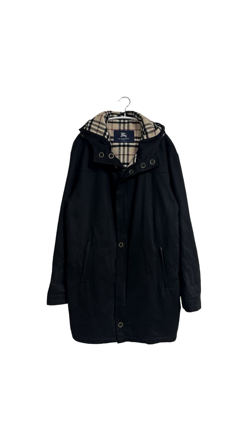 버버리 블랙 후드 맥코트 상품이미지1