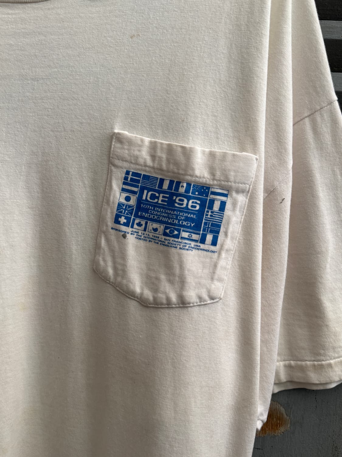 [XL]90's USA 빈티지 데미지 네셔널 플래그 프린팅 티셔츠 상품이미지4