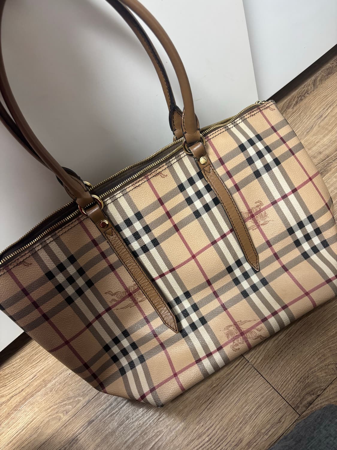 정품 버버리 체크 PVC 토트백 숄더백 상품이미지1