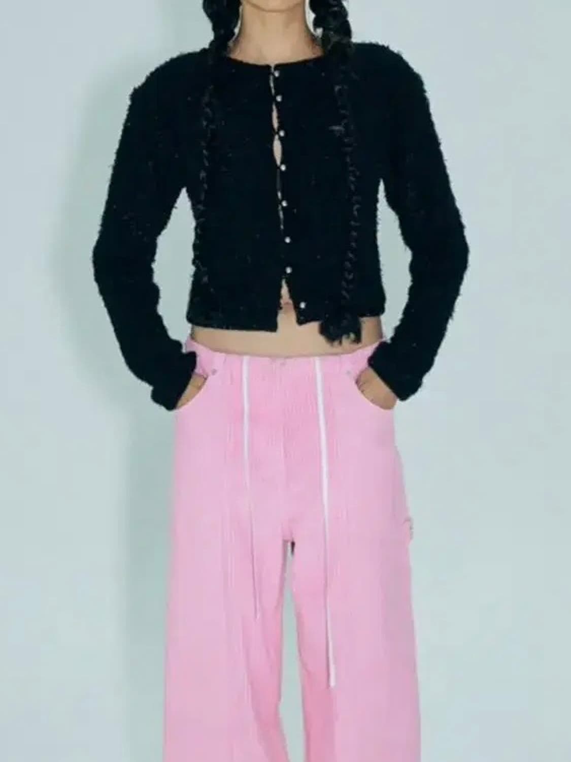 김미더영 트위드 니트 가디건 블랙 상품이미지2