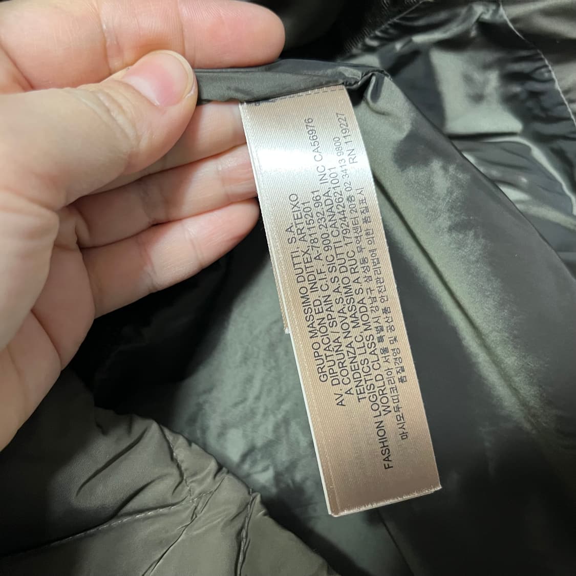 마시모두띠 후드 패딩 카키 S 상품이미지3