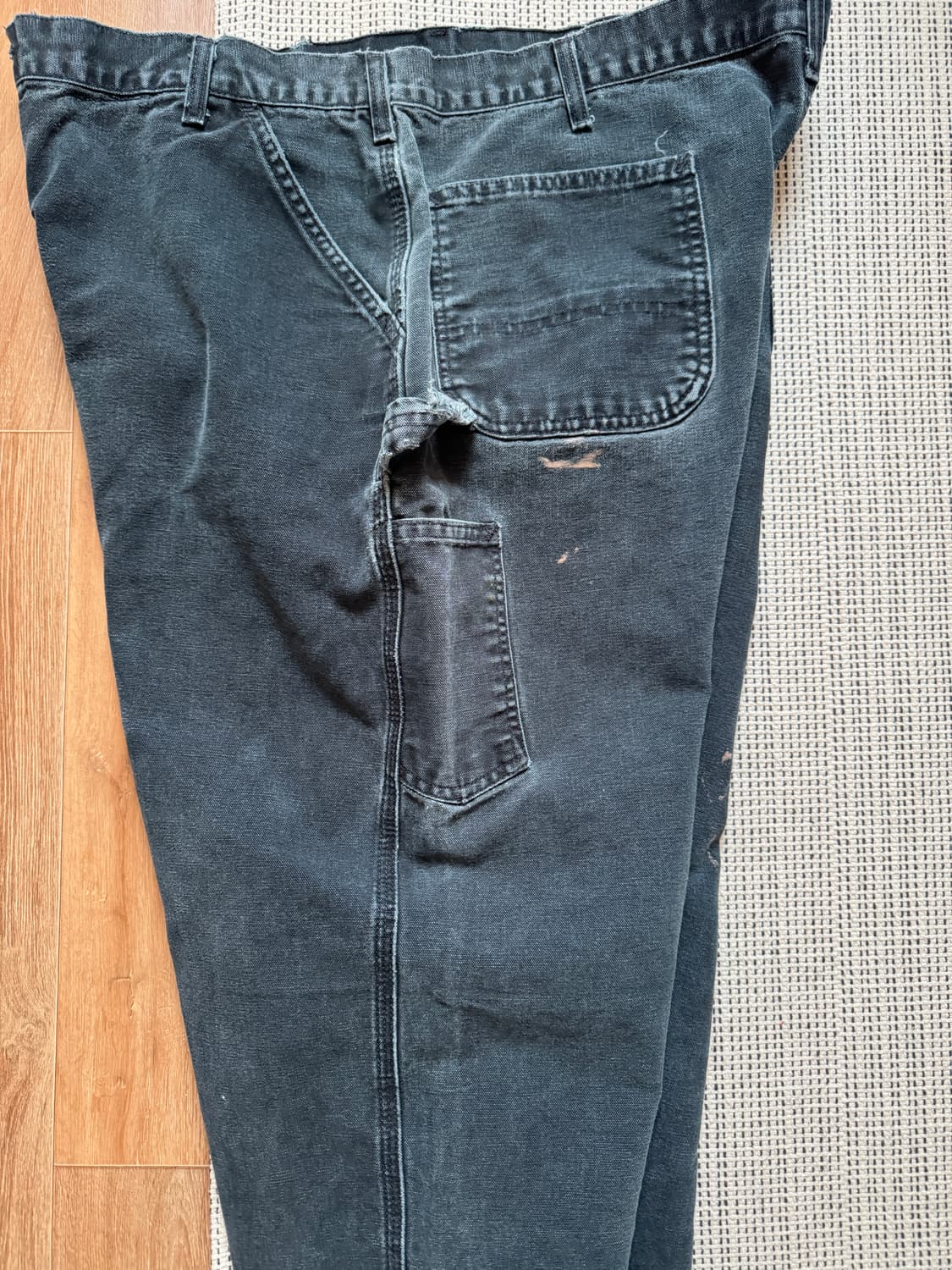 칼하트 싱글니 워싱 블랙 팬츠 상품이미지3