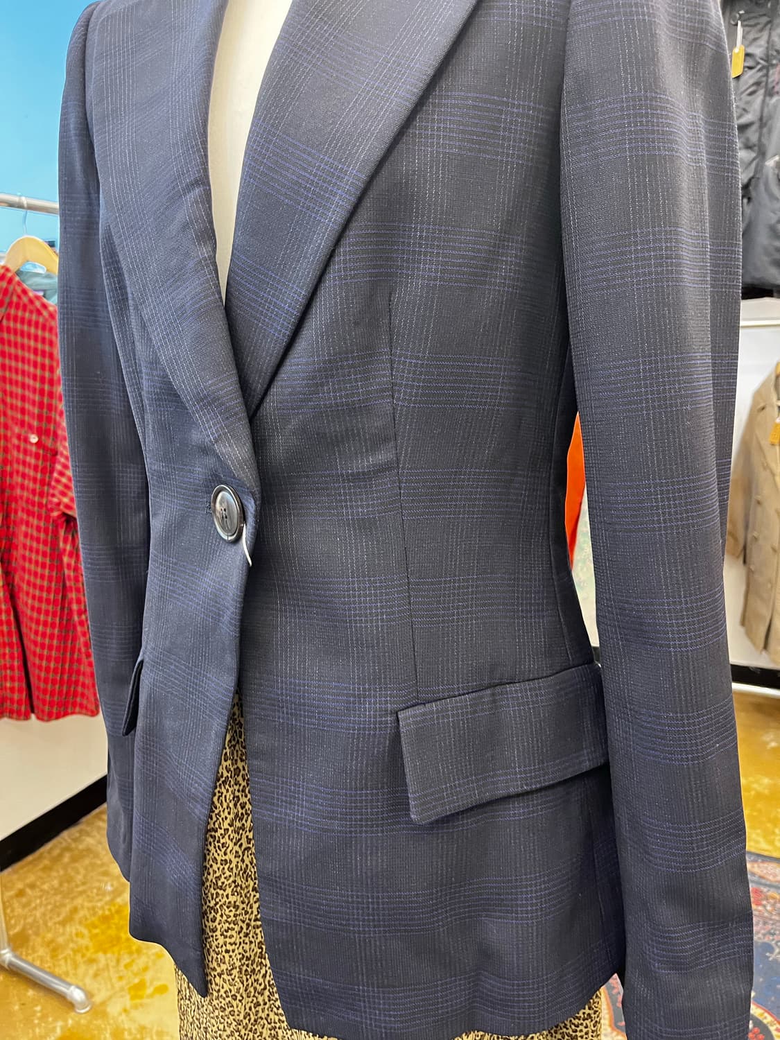 조르지오 아르마니 글렌 체크 테일러드 싱글 블레이저 상품이미지3