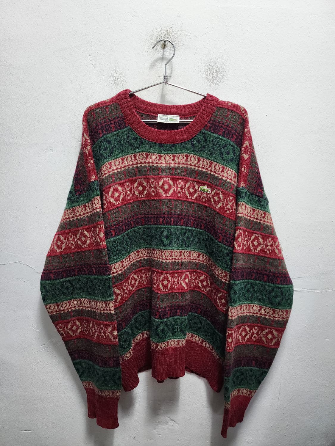 라코스테 made in France 알파카 아가일패턴 90s 니트 상품이미지1