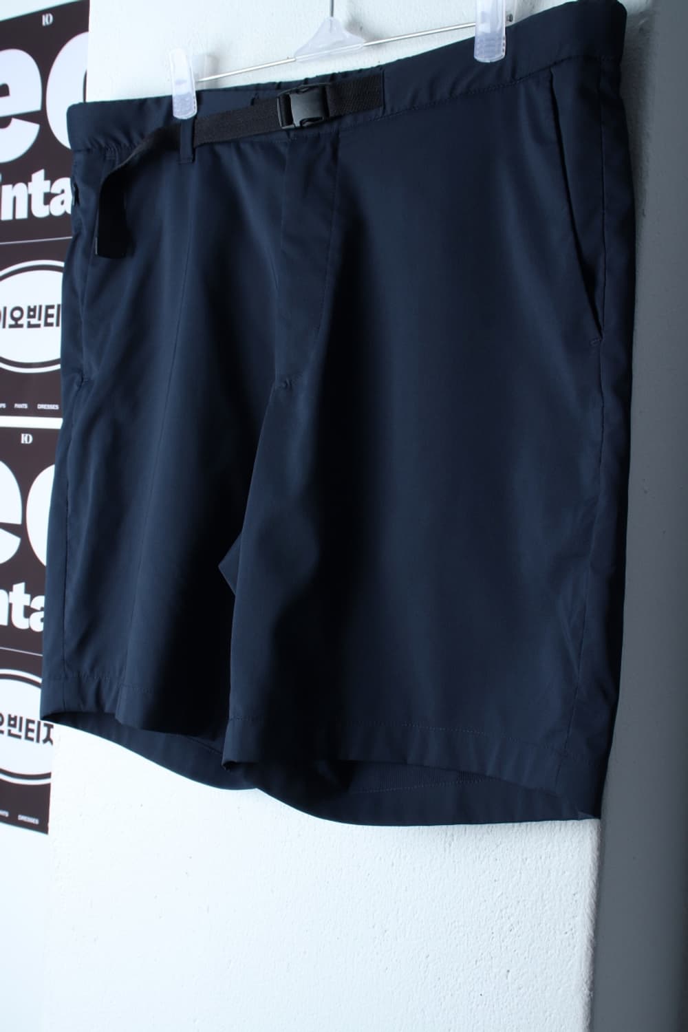 (2XL) 유니클로 반바지 팬츠 빅사이즈 벨트 밴딩 네이비-P9946 상품이미지1