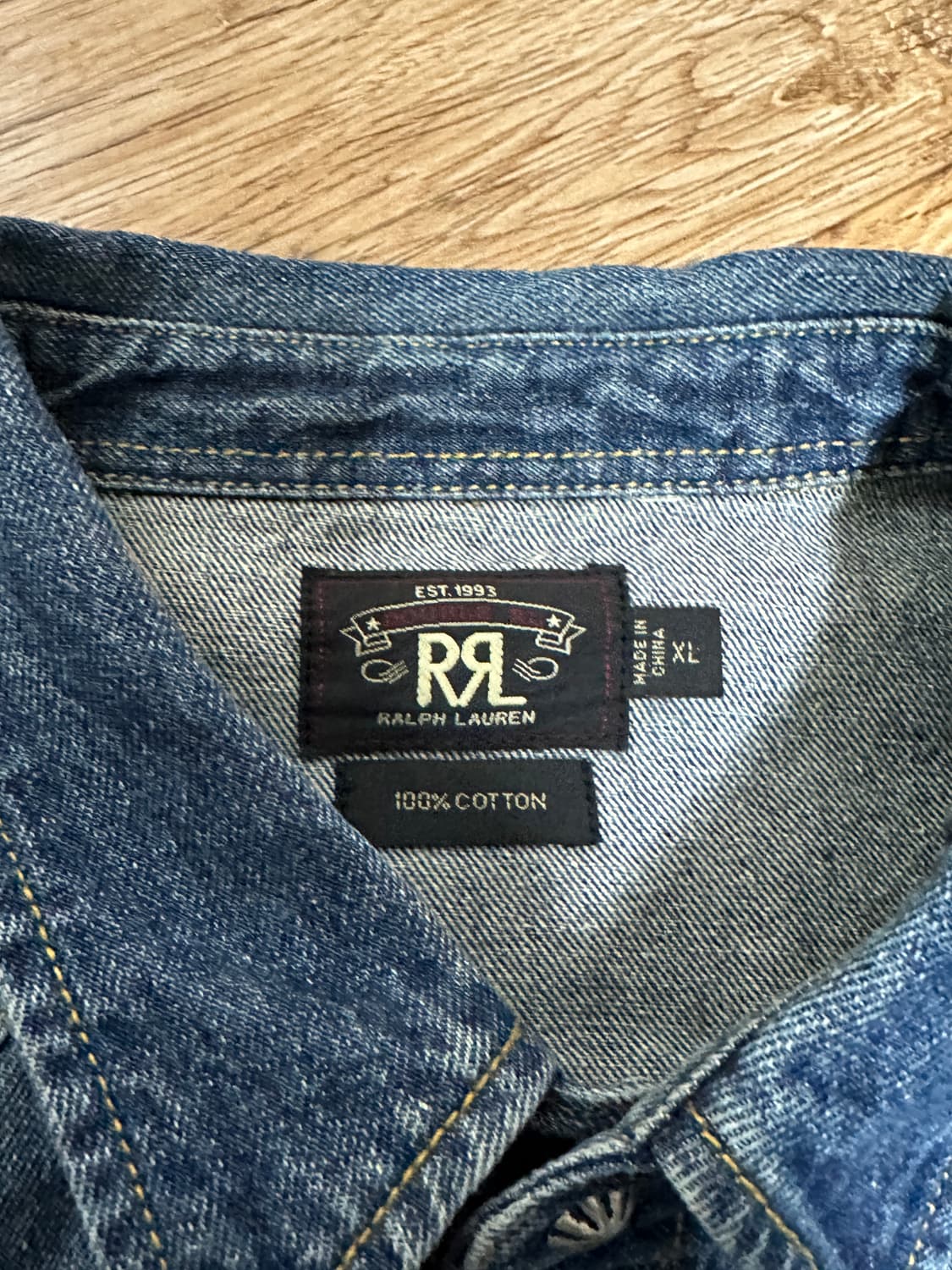 더블알엘 웨스턴 데님 셔츠 상품이미지5