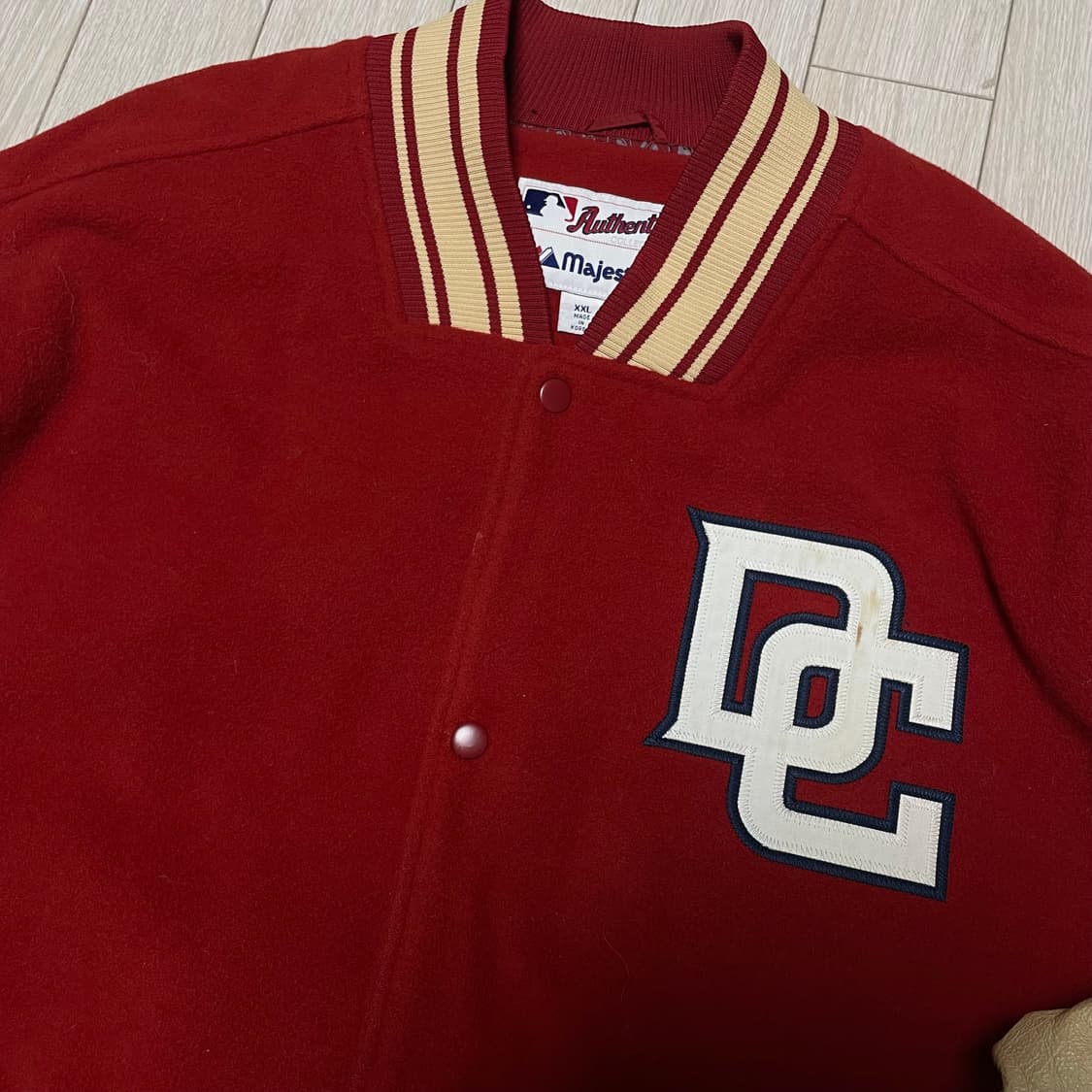 105 마제스틱 레드와인 바시티 자켓 상품이미지2