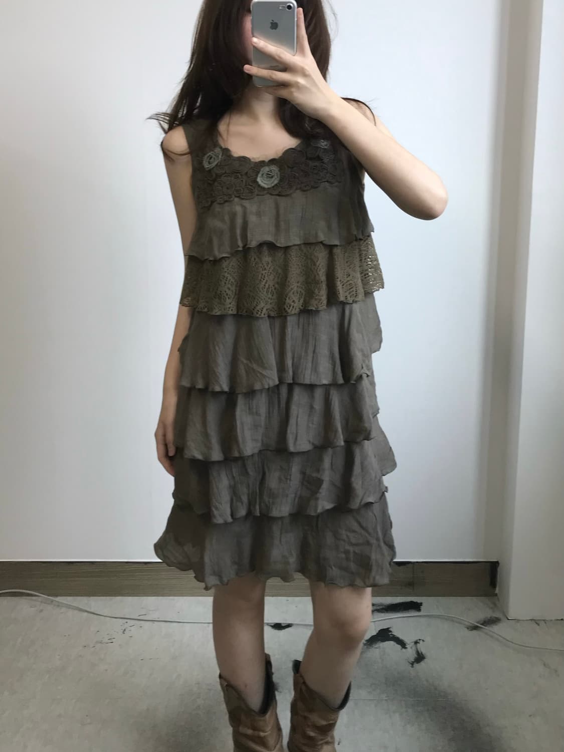 빈티지 꽃 자수 캉캉 원피스 상품이미지1