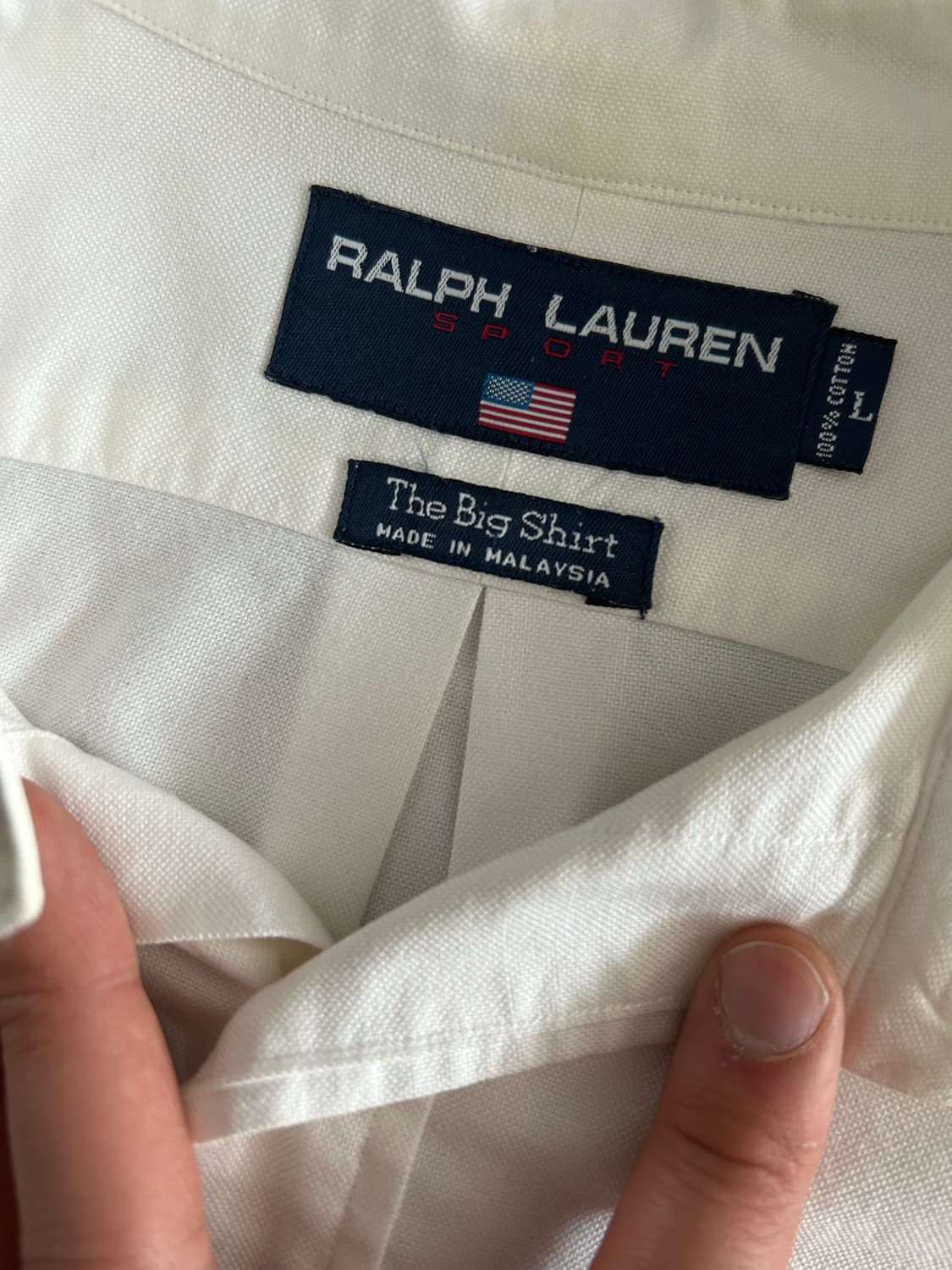 [XL] 폴로 더 빅셔츠 옥스포드 USA 베어 화이트 상품이미지4