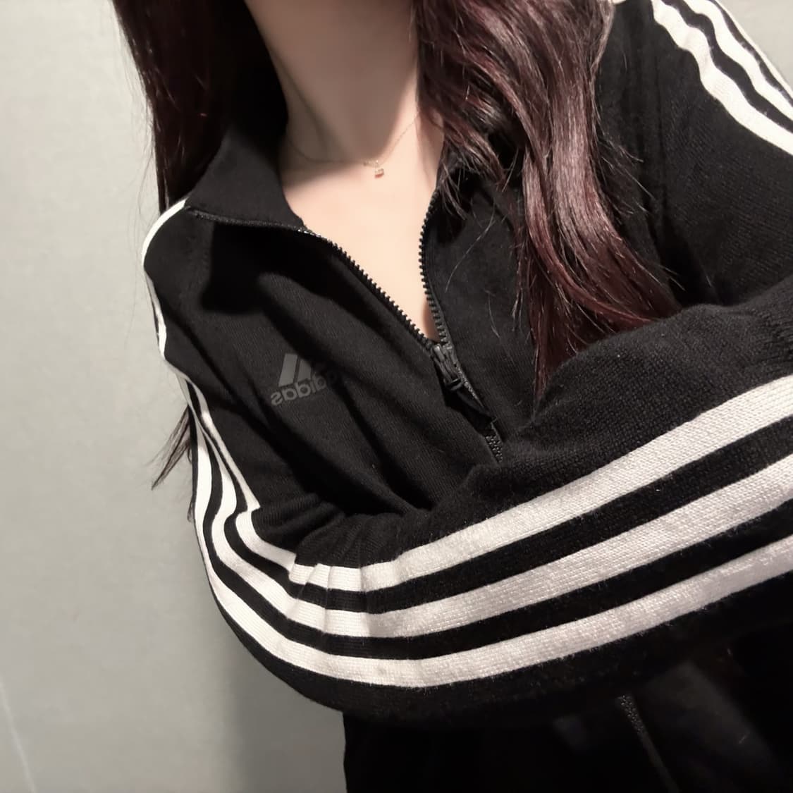 아디다스 블랙 니트 져지 집업  상품이미지1