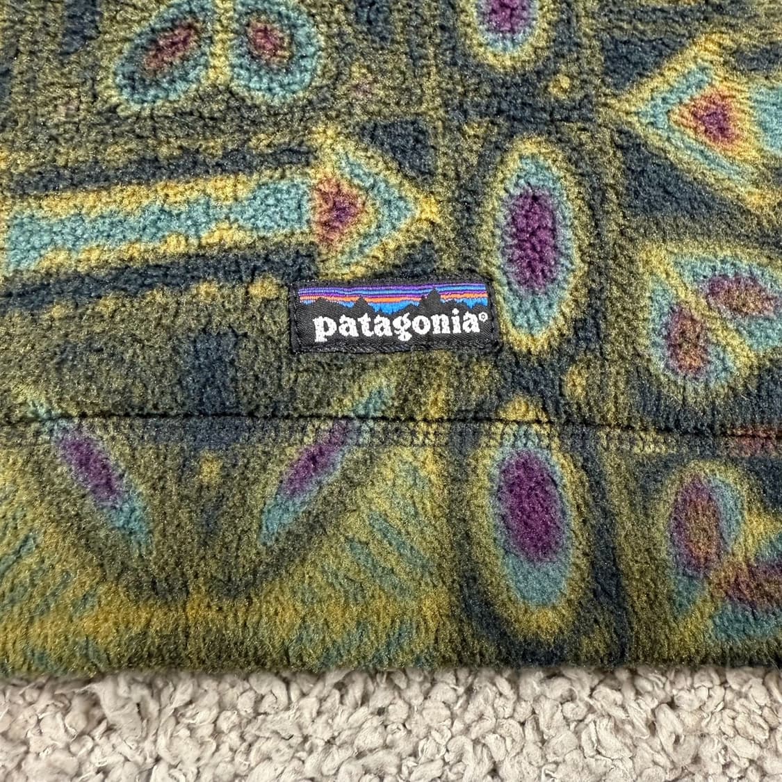 90s 파타고니아 신칠라 스냅-T 하프집 패턴/멀티 USA 상품이미지2