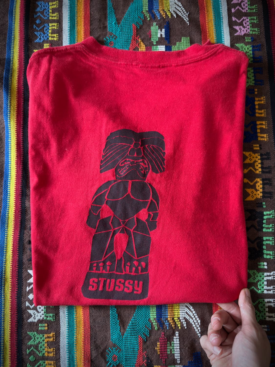 90s USA Stussy 티키 프린팅 티셔츠 상품이미지9