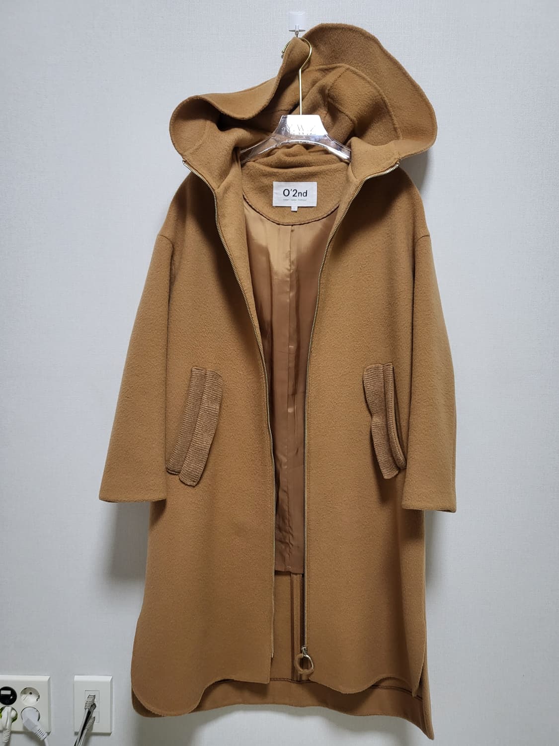 파격가!!  O2nd 오즈세컨 캐시미어+모 오버핏 롱 코트 free 상품이미지3