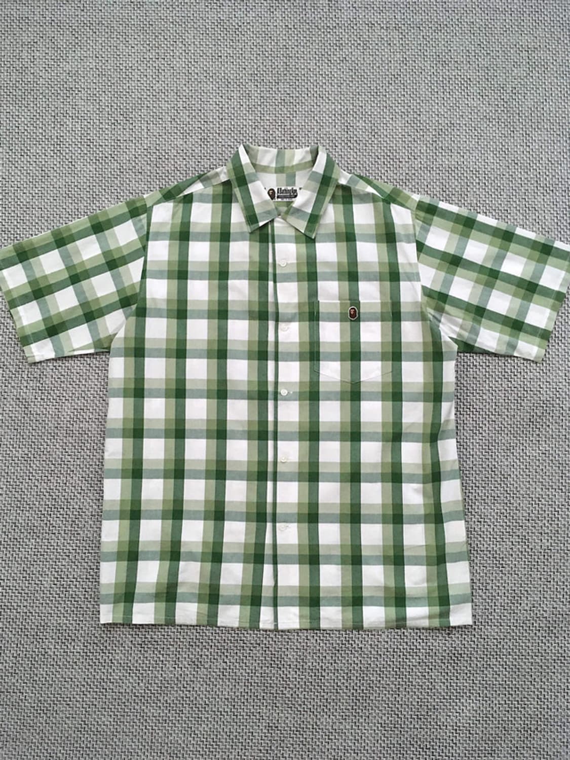 Green&khaki check plaid open collar SH 상품이미지8