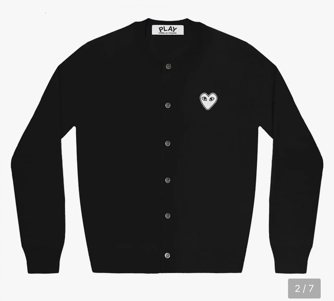 꼼데가르송 화이트와펜 가디건 상품이미지1