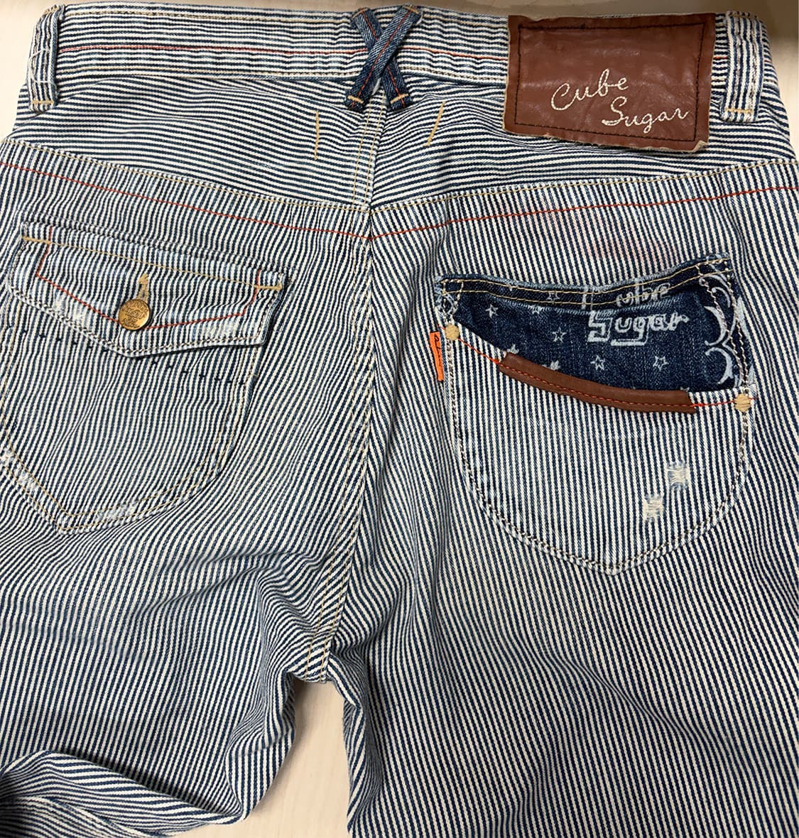 빈티지 패치워크 히코리 데님 팬츠 상품이미지8