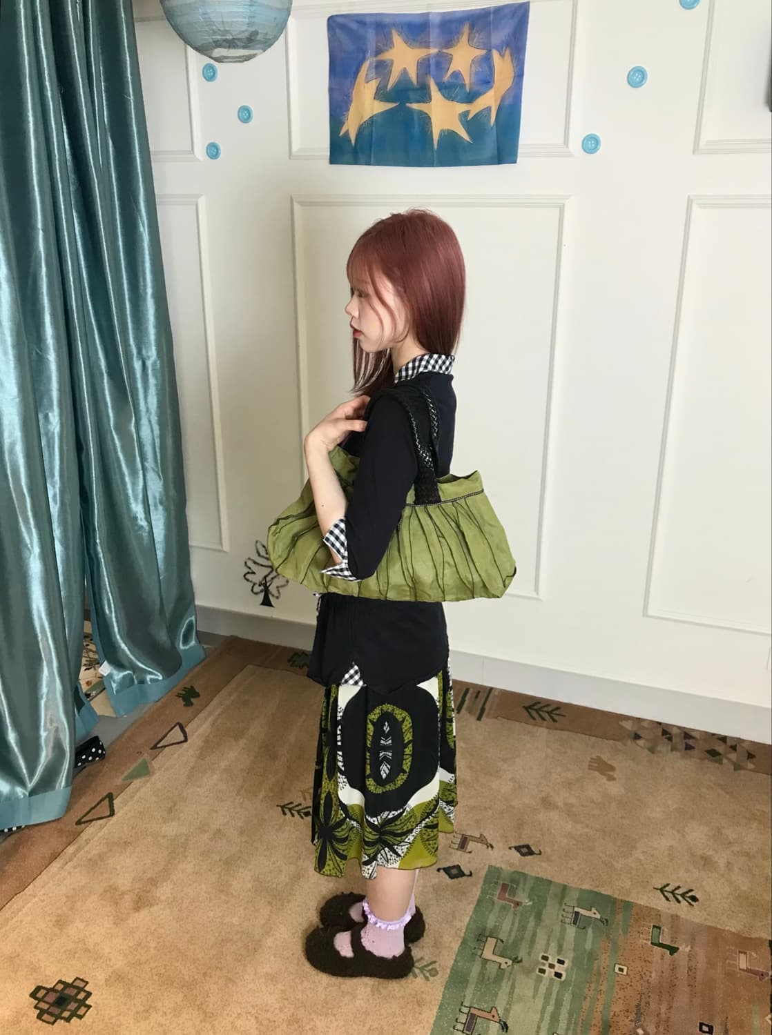귀여운 빈티지 코디셋🍃 컬러조합이 너무 귀여운••🍇 상품이미지4