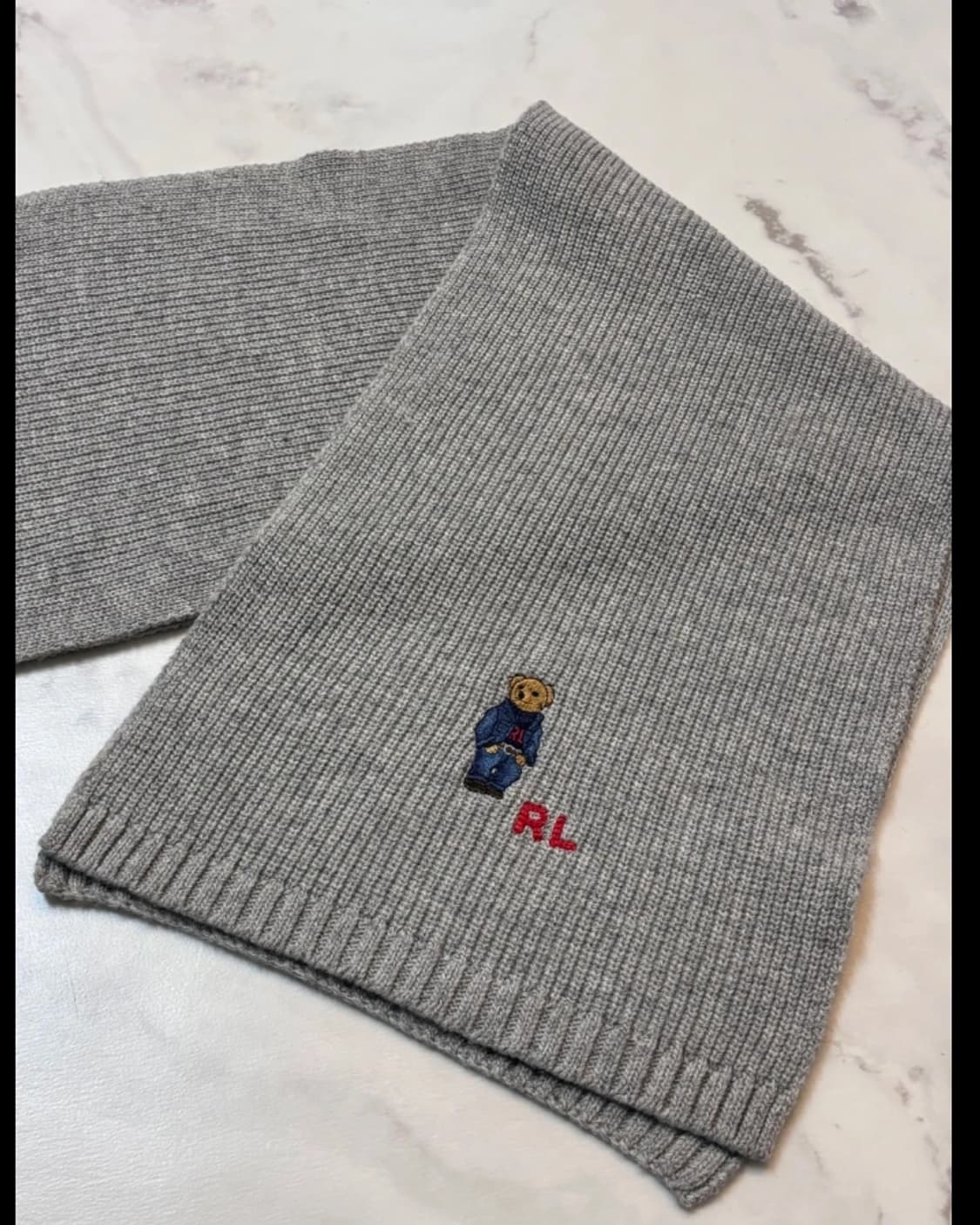 폴로 랄프로렌 곰돌이 머플러 회색 상품이미지1