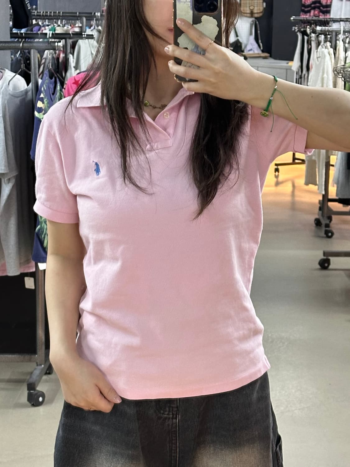 폴로 핑크 카라 반팔티 상품이미지1