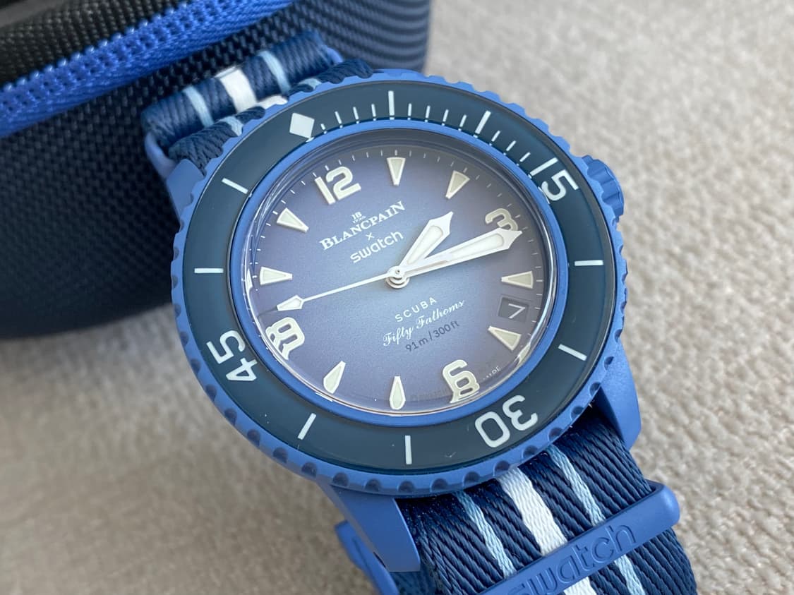 스와치X블랑팡 오션 오브 스톰 42mm 바이오 세라믹 오토메틱 블루 상품이미지5