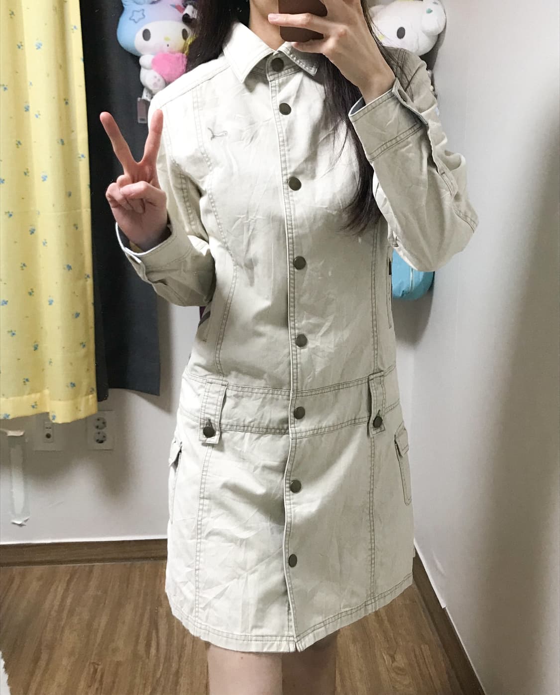 빈티지 퓨마 포켓 자켓 원피스 긱시크 코이세이오깔 스포츠 블록코어 아이돌 상품이미지2