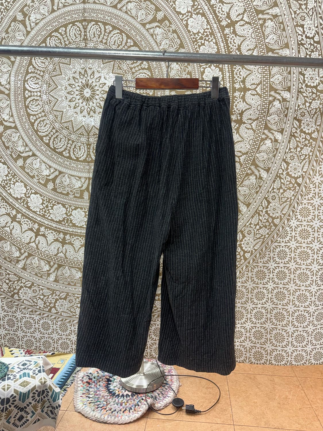 빈티지 스트라이프 밴딩 9부 바지  상품이미지5