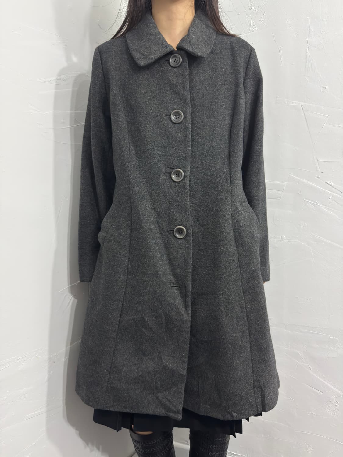 gray button coat 상품이미지3