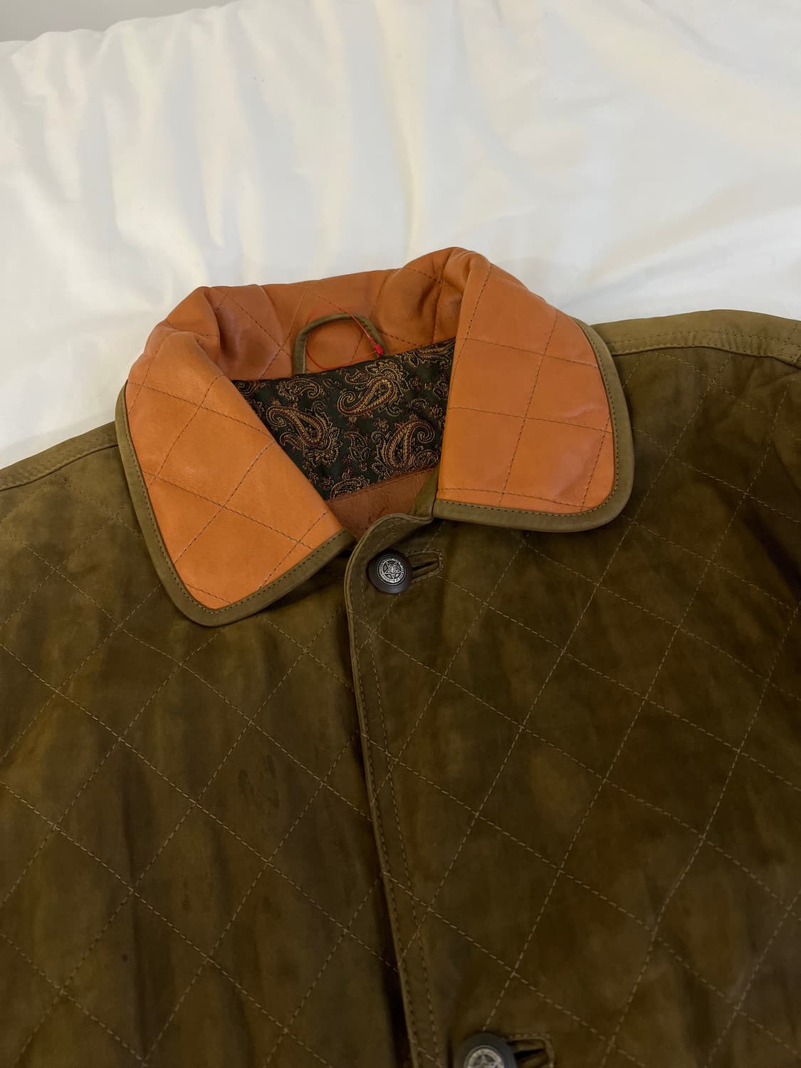 빈티지 이탈리안 레더 워크 자켓(올리브 브라운) 상품이미지4