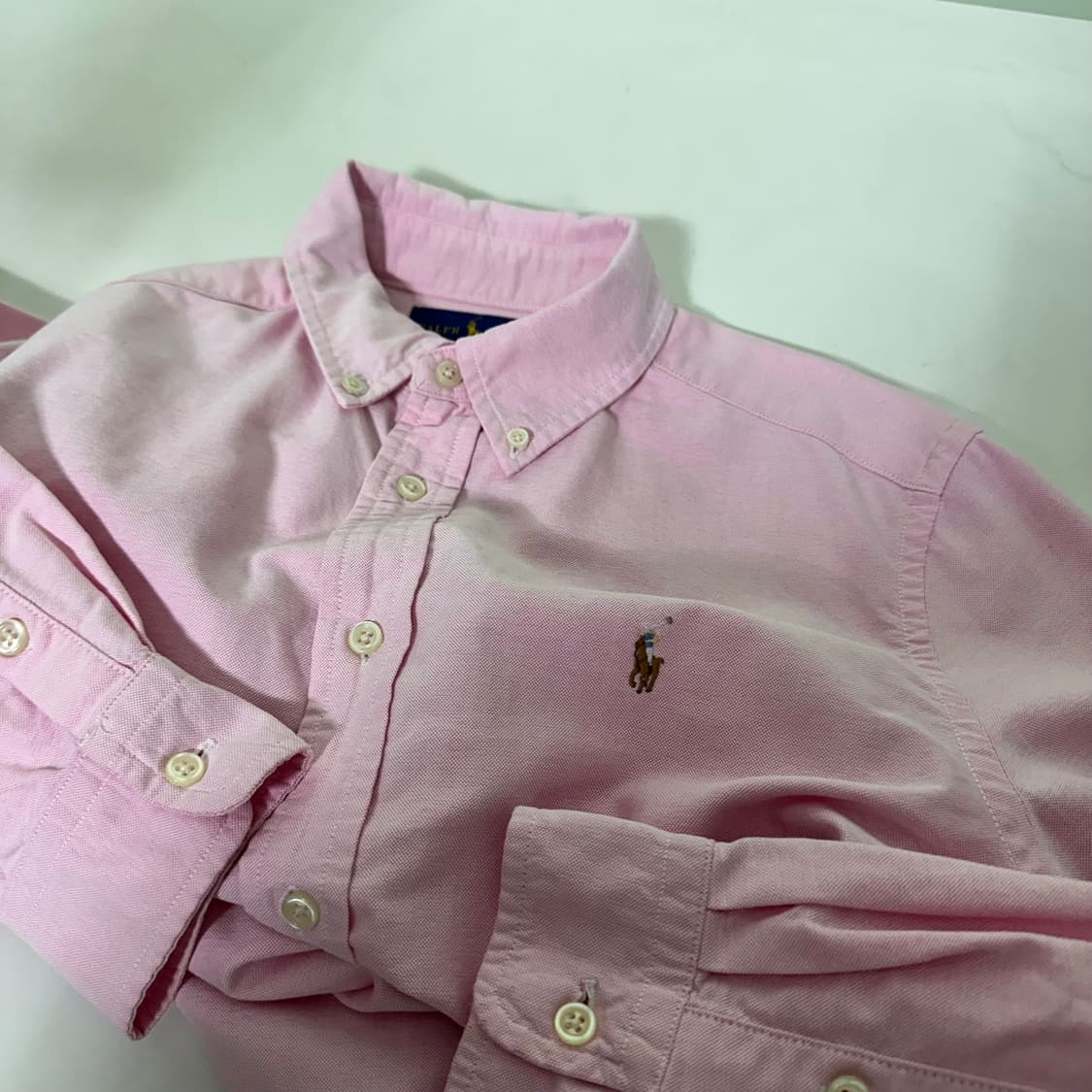 우먼M-L 폴로 랄프로렌 파스텔핑크 포니로고 옥스퍼드 셔츠 상품이미지1