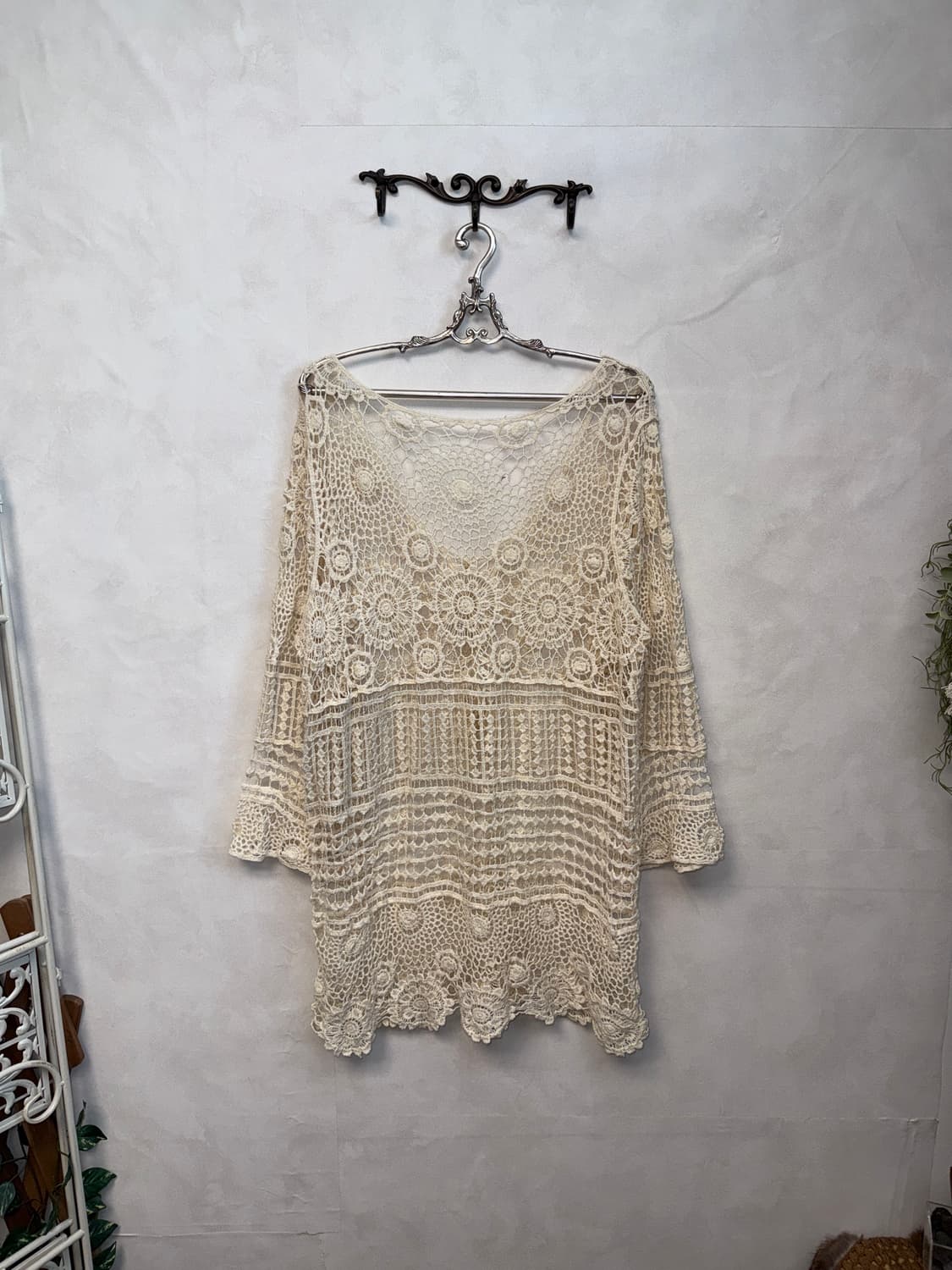 Ivory bohemian floral crochet loose knit 상품이미지6
