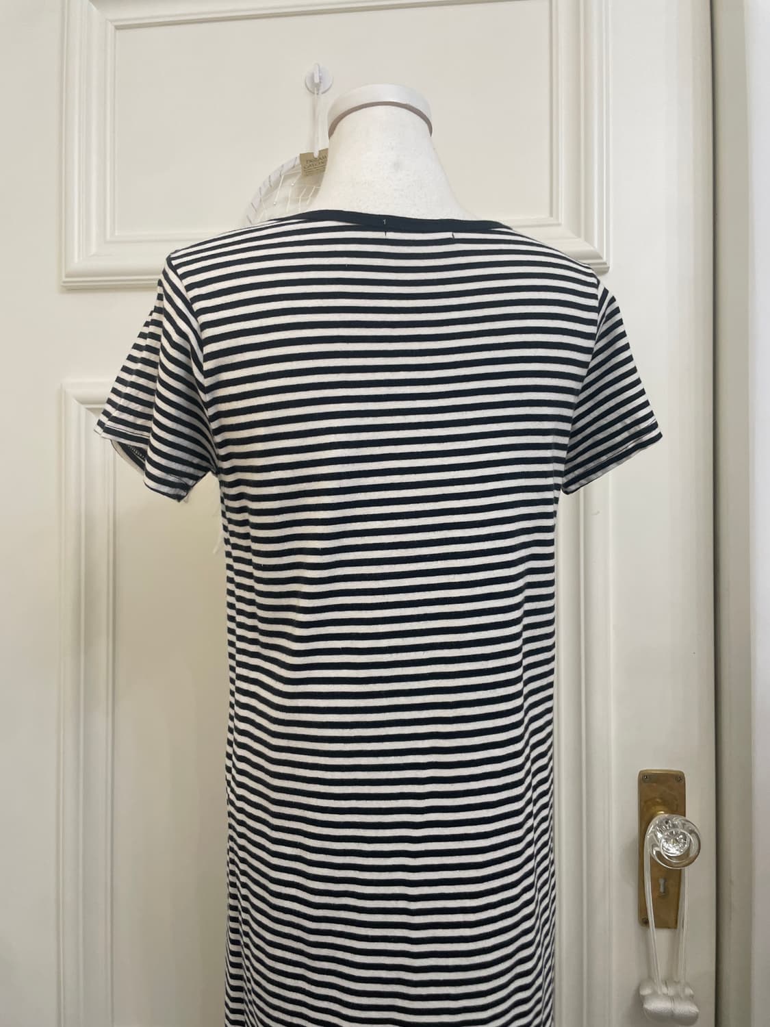 black&white stripe side slit cotton opc 상품이미지4
