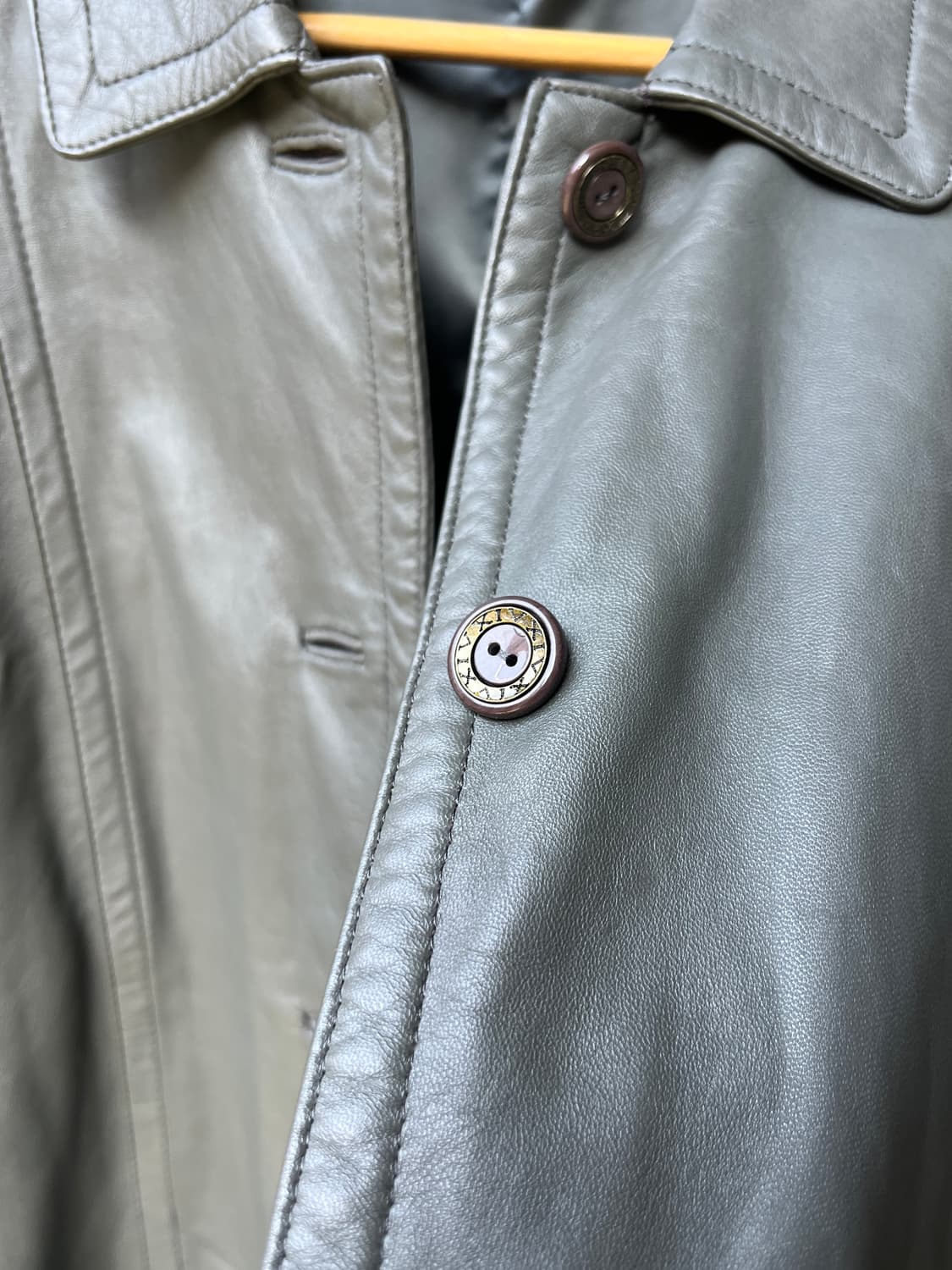 90s Genuine Lambskin 천연 양가죽 자켓 더스티 그레이 상품이미지9