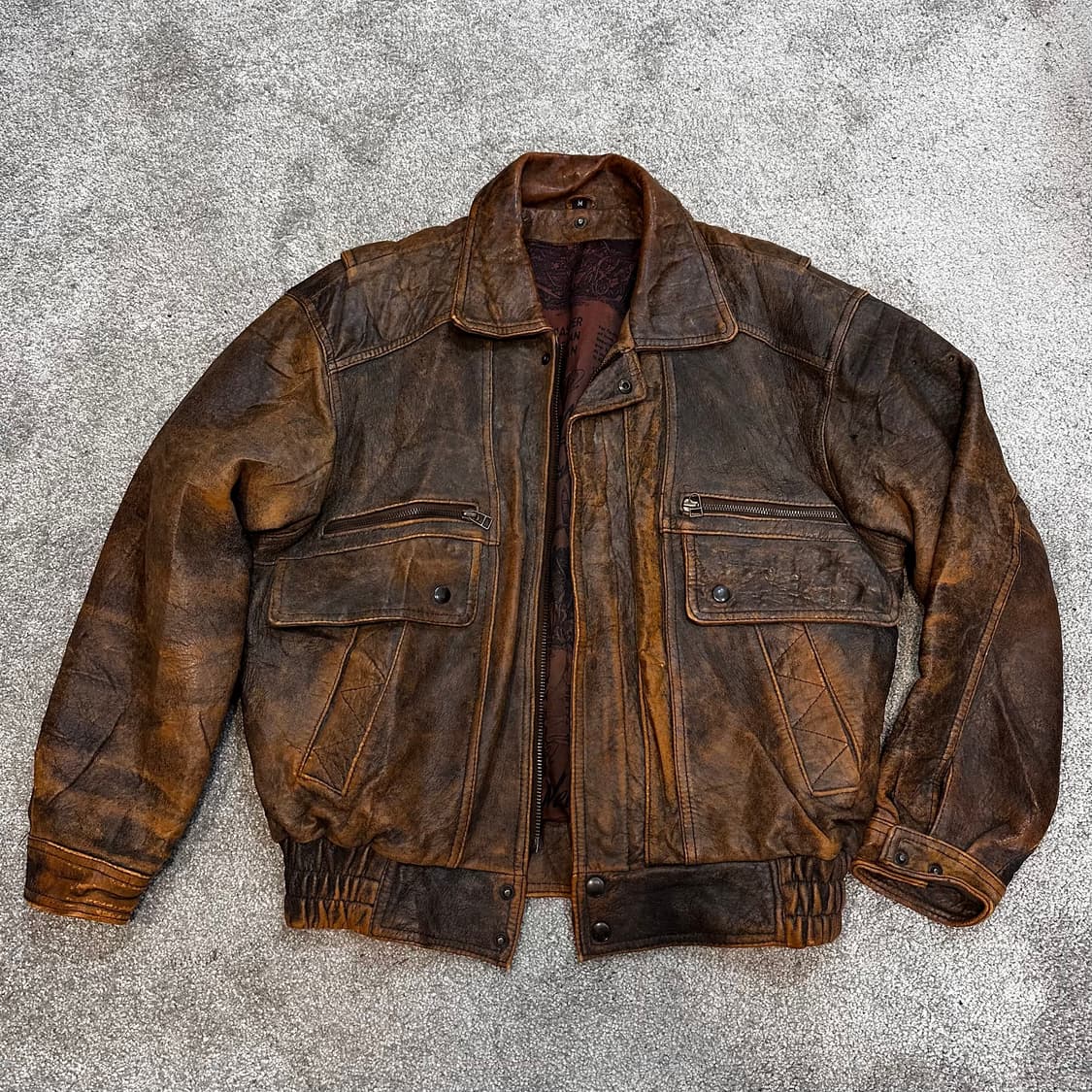 빈티지 브라운 A-2 양가죽 봄버 자켓L 상품이미지3