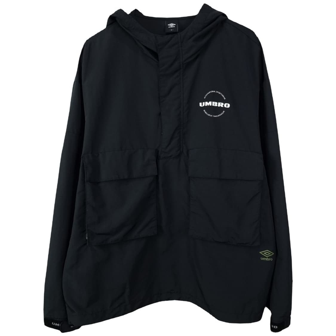 [엄브로] 빅로고 프린팅 오버핏 바람막이 아노락 자켓 블랙 M19971 상품이미지2