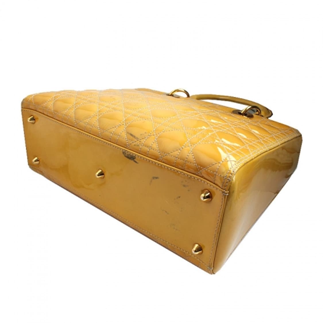 디올 옐로 페이던트 까나쥬 레이디 디올 금장 라지 토트겸 숄더 상품이미지4