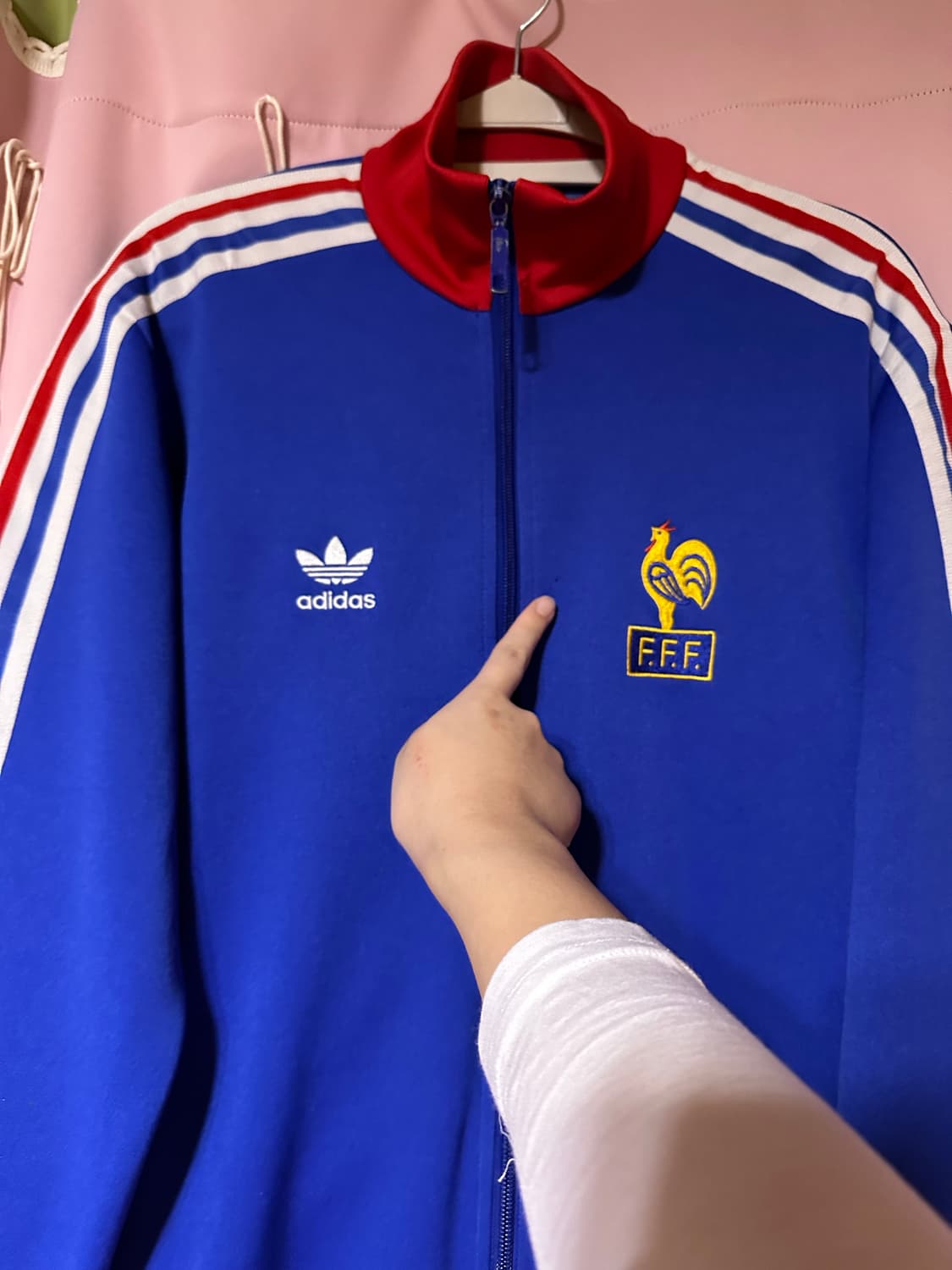 아디다스져지 아디다스 블루 화이트 레드 불꽃져지 아디다스 프랑스 국대  상품이미지4