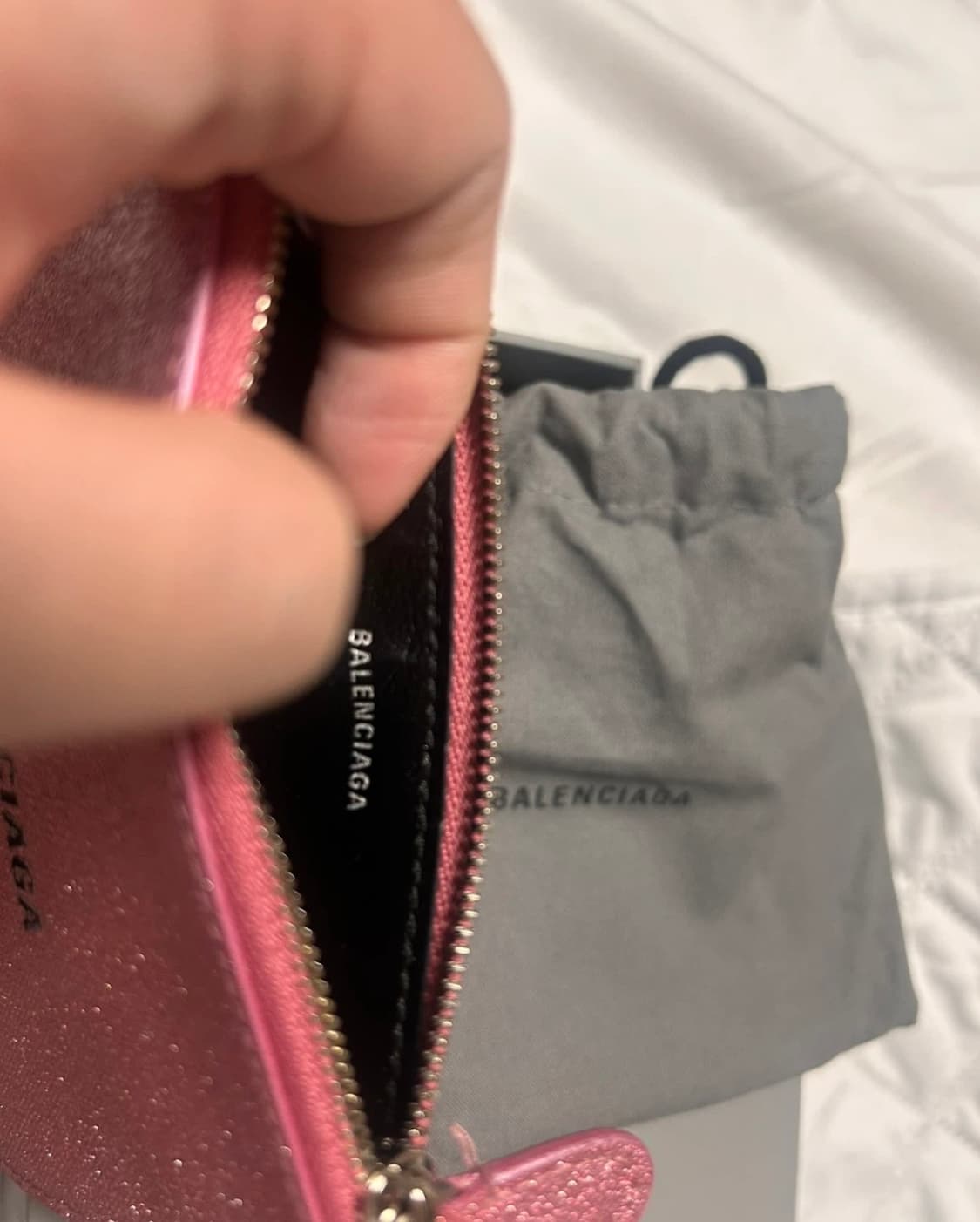 (거의새거)발렌시아가 글리터 스파클링 패브릭 카드지갑 핑크 상품이미지7
