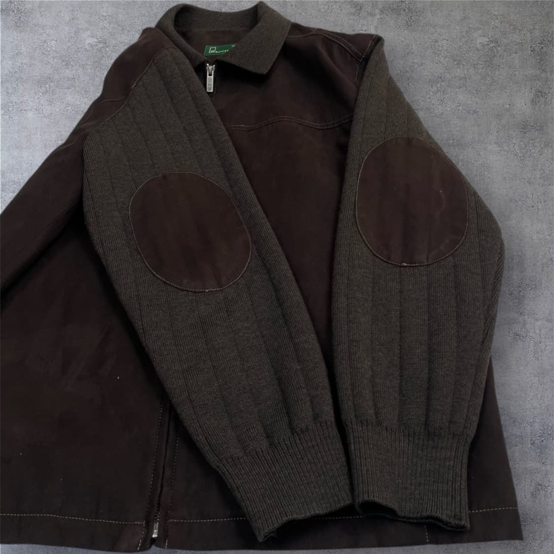 로가디스 진브라운 니트소매 스웨이드 믹스 블루종 자켓 105 상품이미지5