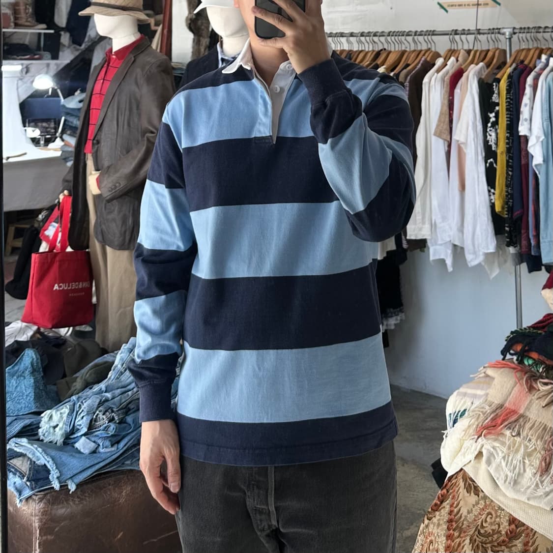 (착용컷) LANDS' END 럭비 카라 티셔츠 (남성용 100) 상품이미지3