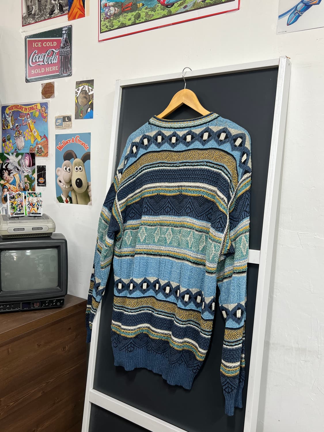 College 쿠지 스타일 빈티지 꽈배기 케이블 니트 상품이미지7