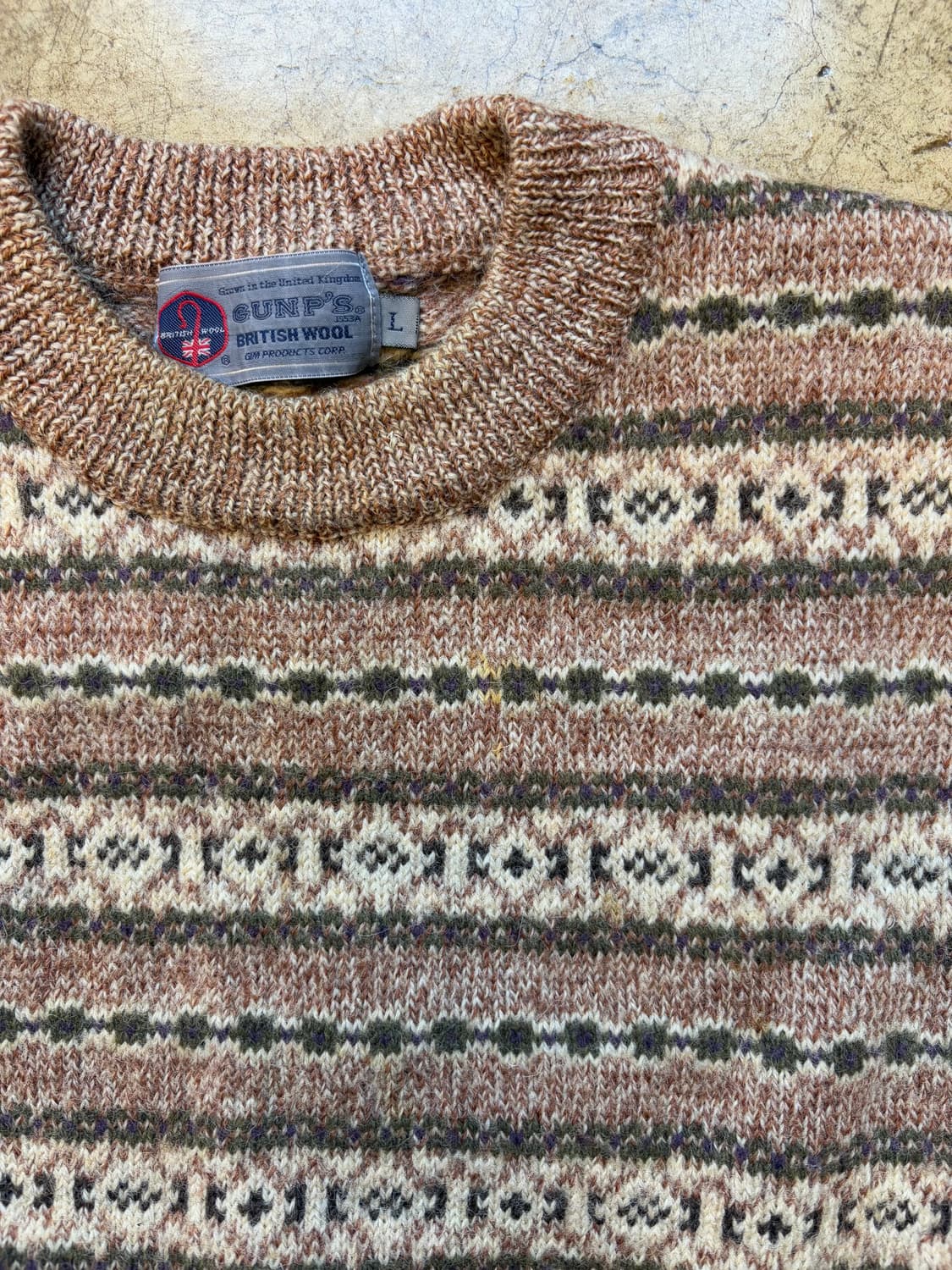 90s USA x 브리티시 울 페어아일 스웨터 상품이미지5