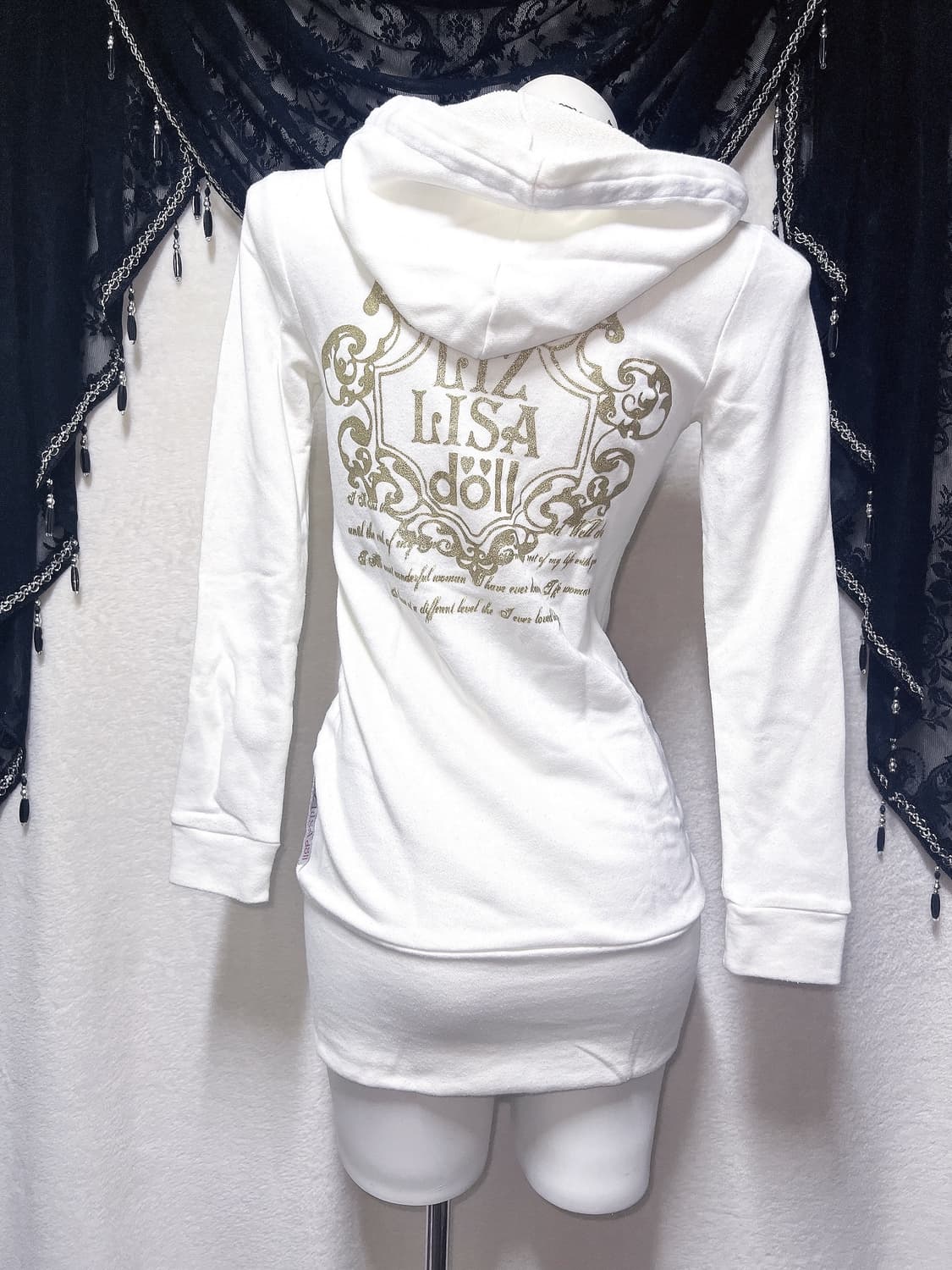 리즈리사돌 오네갸루 펑크 레터링 투웨이 후드집업 원피스 y2k 핀터 00 상품이미지7