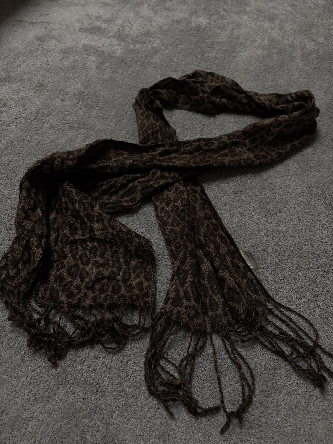 Vintage v-kei punk mood leopard scarf 상품이미지3