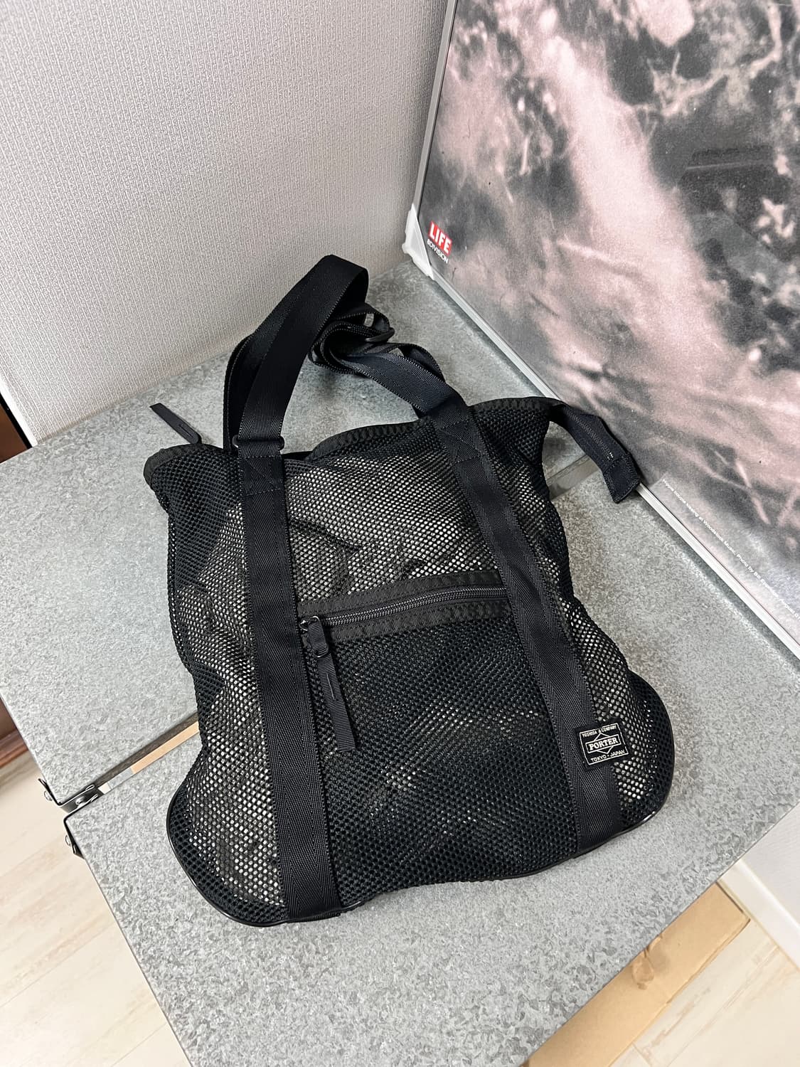 PORTER-MESH SHOULDER TOTE BAG (Black) 상품이미지6