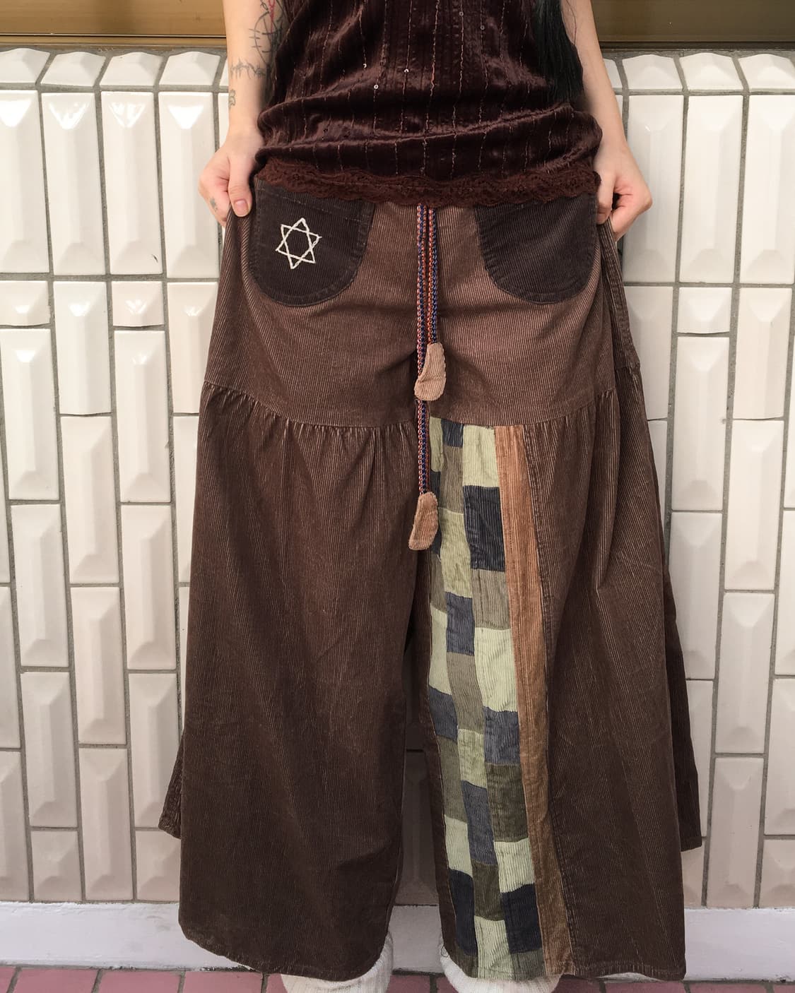 patch work point corduroy pants 상품이미지5