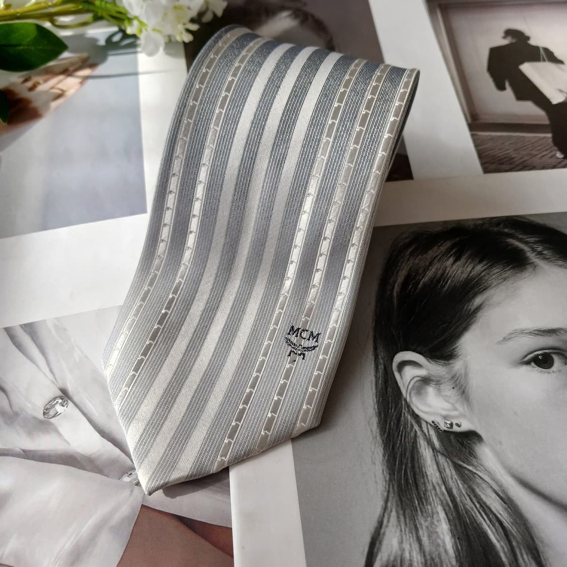 엠씨엠 실크 스트라이프 패턴 넥타이 8.2cm A+등급 A19850 상품이미지4