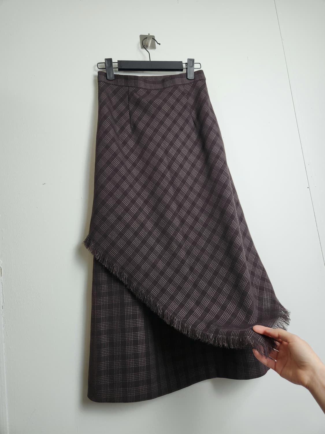체크 수술 롱 스커트 상품이미지8