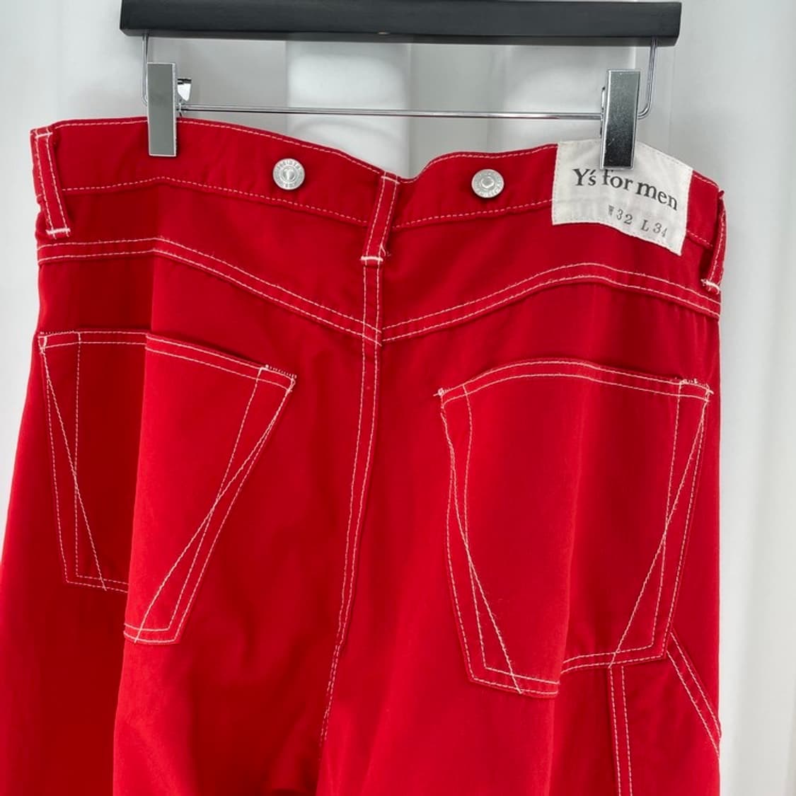 Y’S 화이트 스티치 레드 워크 팬츠 상품이미지4