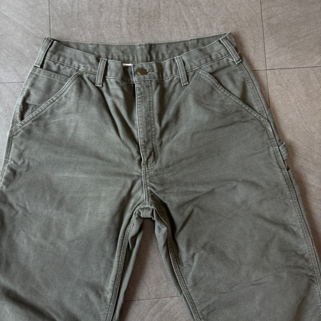 칼하트 오리지널 b111 모스그린 싱글니 카펜터 팬츠 상품이미지7