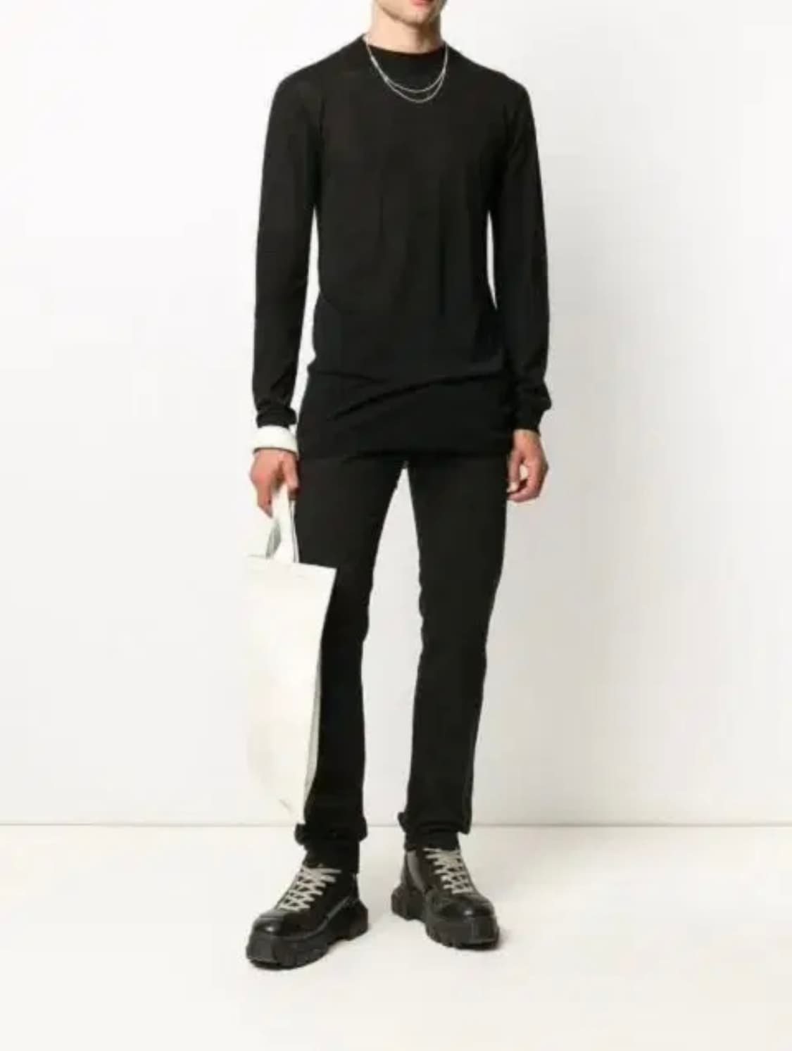 릭오웬스 캐시미어 레벨 라운드 넥 스웨터 상품이미지4